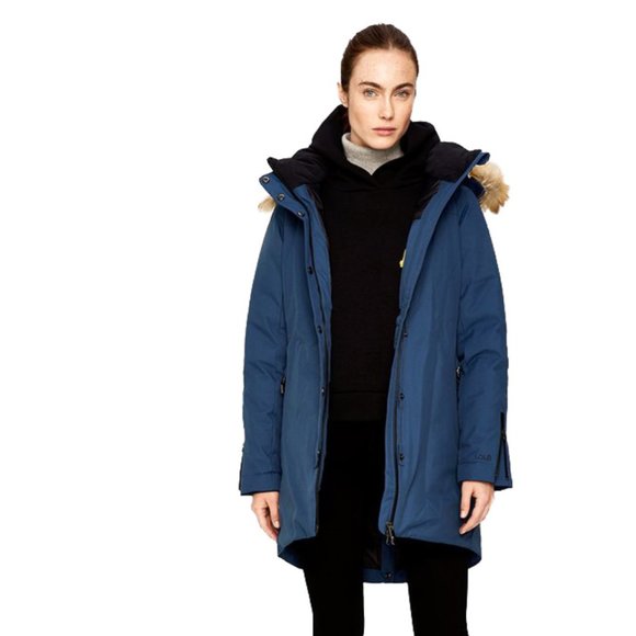 Beautiful NWT Lolë Brand Down Parka Blue Jacket S - Picture 1 of 7